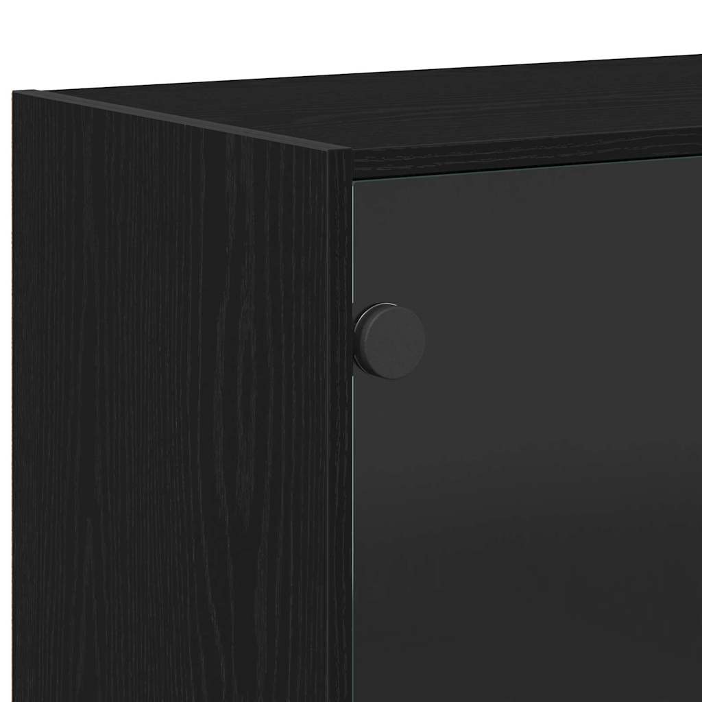Sideboard Schwarz Eiche 102x37x75,5 cm Engineered Wood